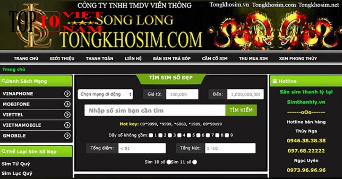 Web Tổng Kho Sim