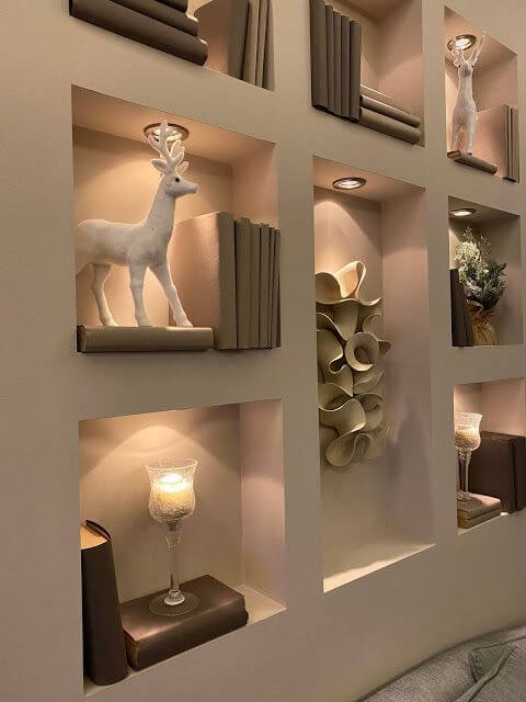 trang trí hốc âm tường phòng khách