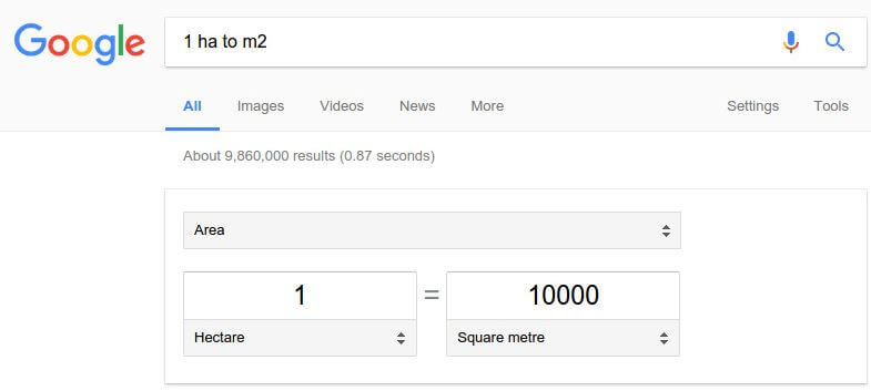 1 ha bằng bao nhiêu km2
