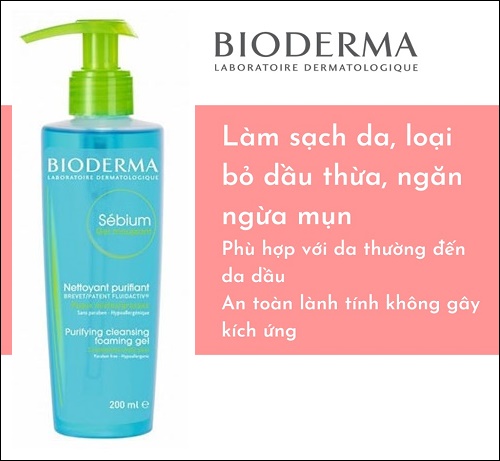 Bioderma Sebium Gel Moussant - Sữa rửa mặt cho da dầu mụn