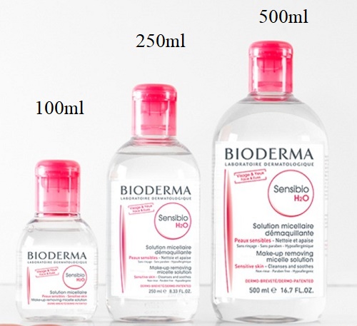 Đánh giá ưu nhược điểm nước tẩy trang Bioderma Sensibio H2O 2 Nước tẩy trang Bioderma Sensibio H2O của Pháp dung tích 100ml/25ml/500ml