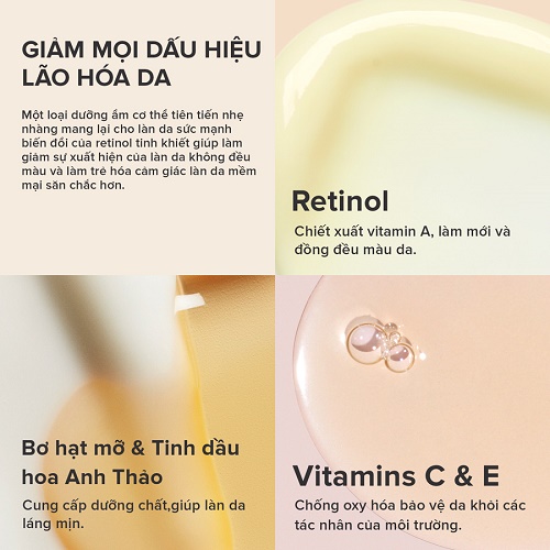 Skin Smoothing Retinol Body Treatment có chứa các thành phần an toàn cho làn da