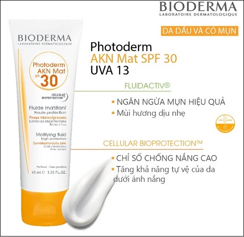 Bioderma Photoderm AKN Mat SPF 30+ - Kem chống nắng cho da hỗn hợp