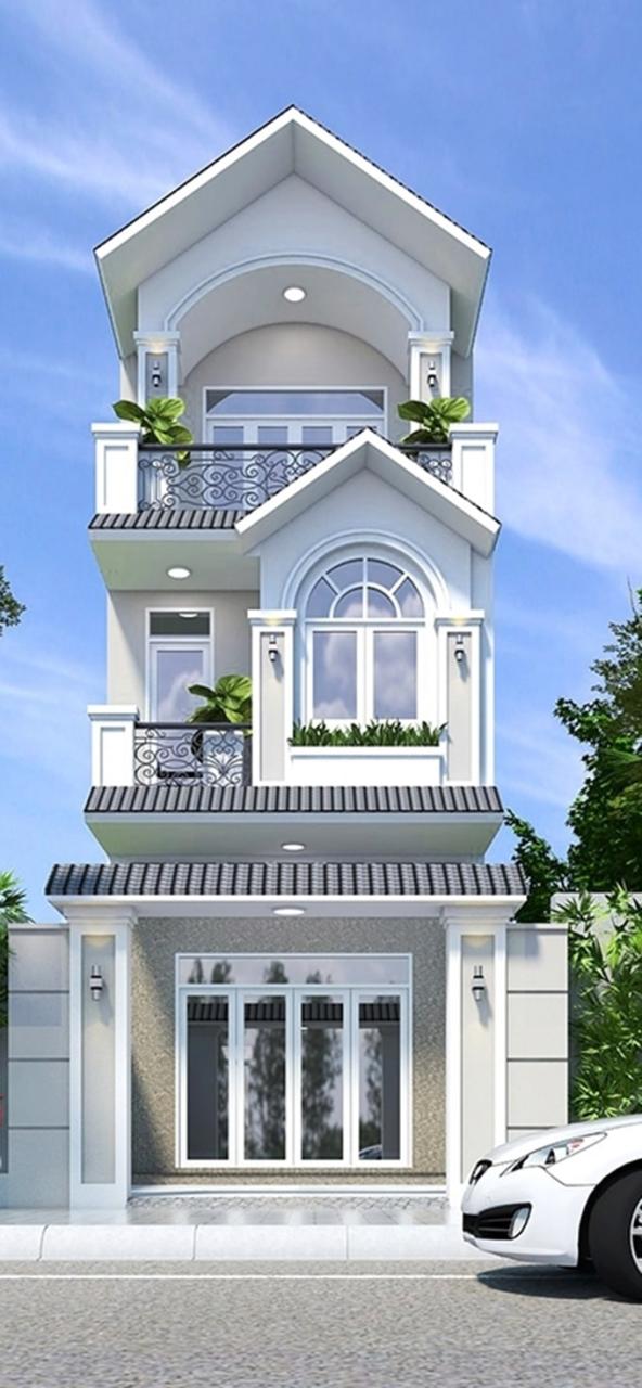 mẫu nhà ống 2 tầng tân cổ điển đẹp