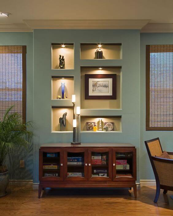 trang trí hốc âm tường phòng khách