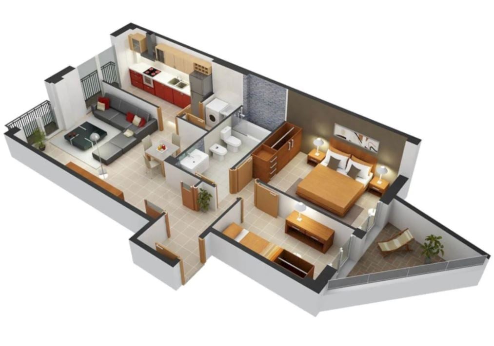 bản vẽ phòng ngủ có toilet