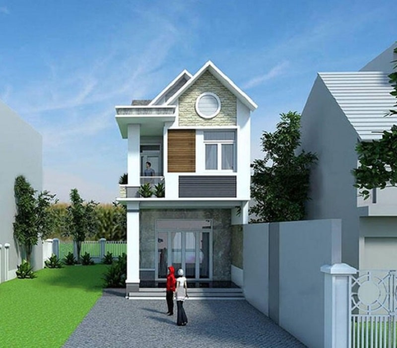 Nhà ống mái Thái 2 tầng