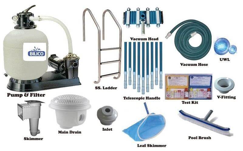 các thiết bị hồ bơi cung cấp