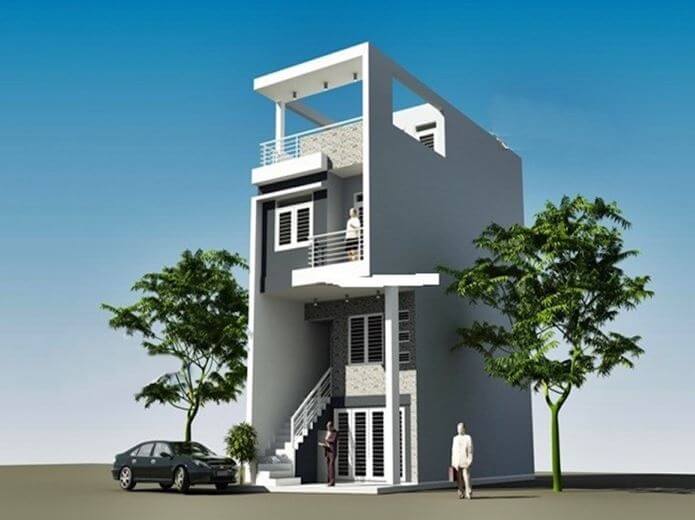 cầu thang ngoài trời lên sân thượng