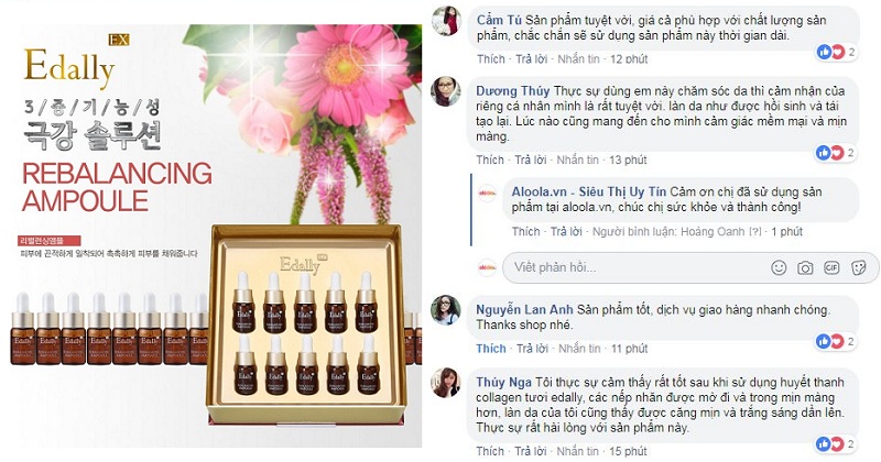 Huyết thanh Collagen tươi Edally đánh giá từ người dùng