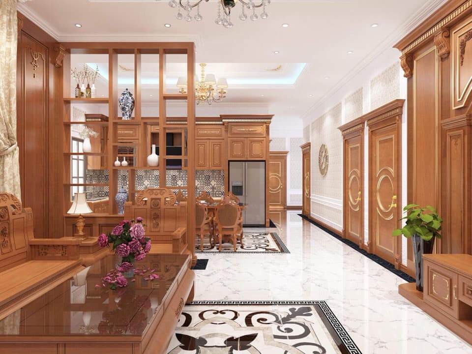 ốp gỗ phòng khách