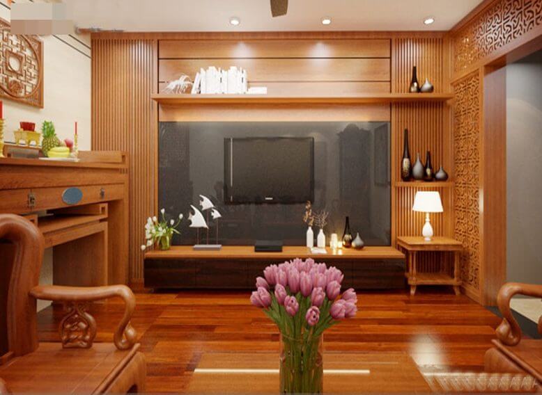 ốp gỗ phòng khách