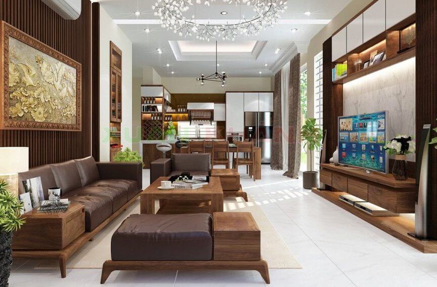 ốp gỗ phòng khách