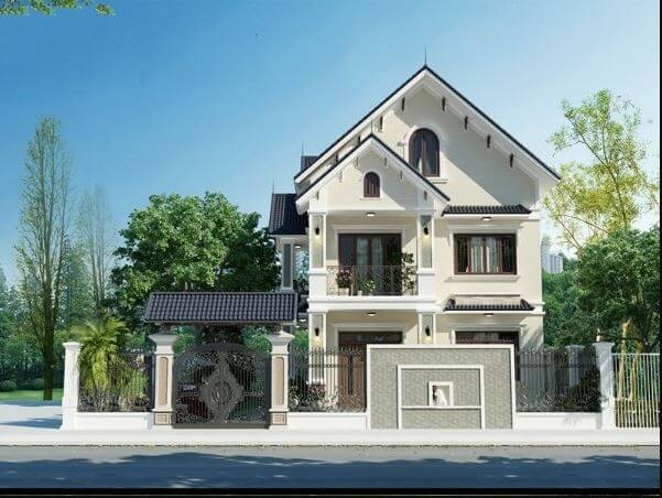 mẫu nhà 2 tầng 1 tum mái Thái đẹp