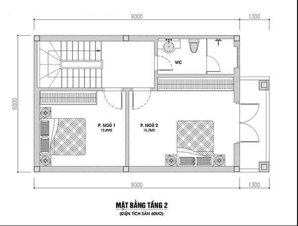 mẫu nhà 2 tầng 1 tum mái Thái đẹp