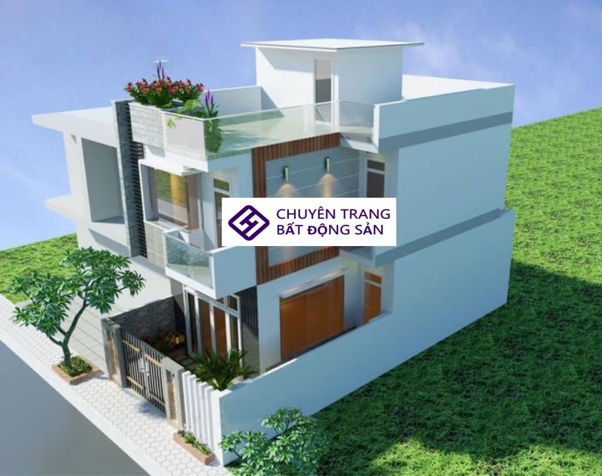 mẫu nhà 2 tầng có sân thượng