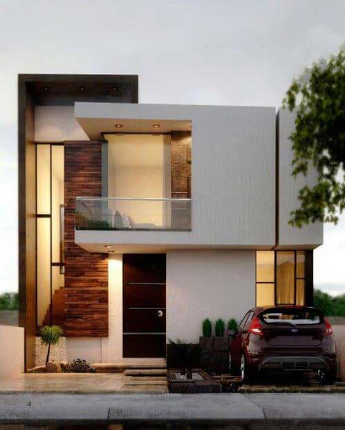 mẫu nhà 2 tầng mái bằng đẹp hiện đại