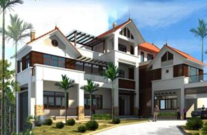 mẫu nhà 2 thò 1 thụt