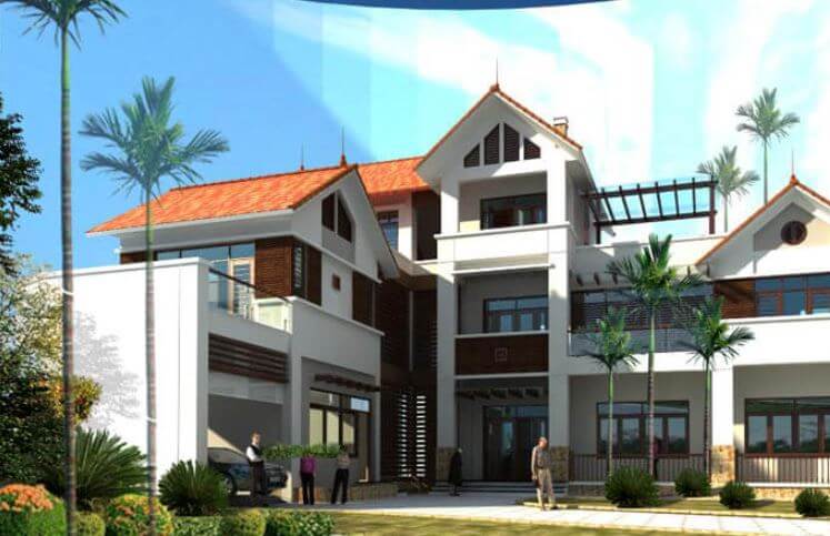 mẫu nhà 2 thò 1 thụt