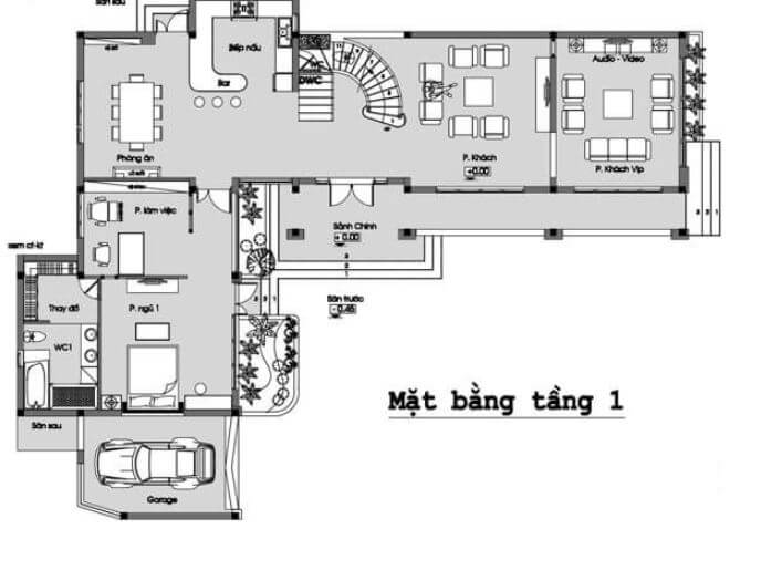 mẫu nhà 2 thò 1 thụt