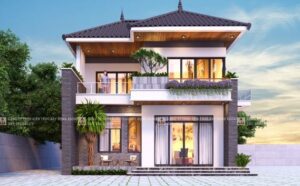 mẫu nhà hai tầng mái Nhật
