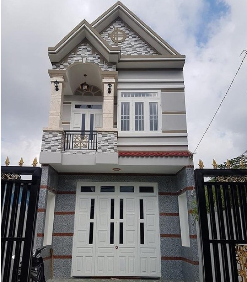 mẫu nhà ống 2 tầng mái Thái đẹp 2022
