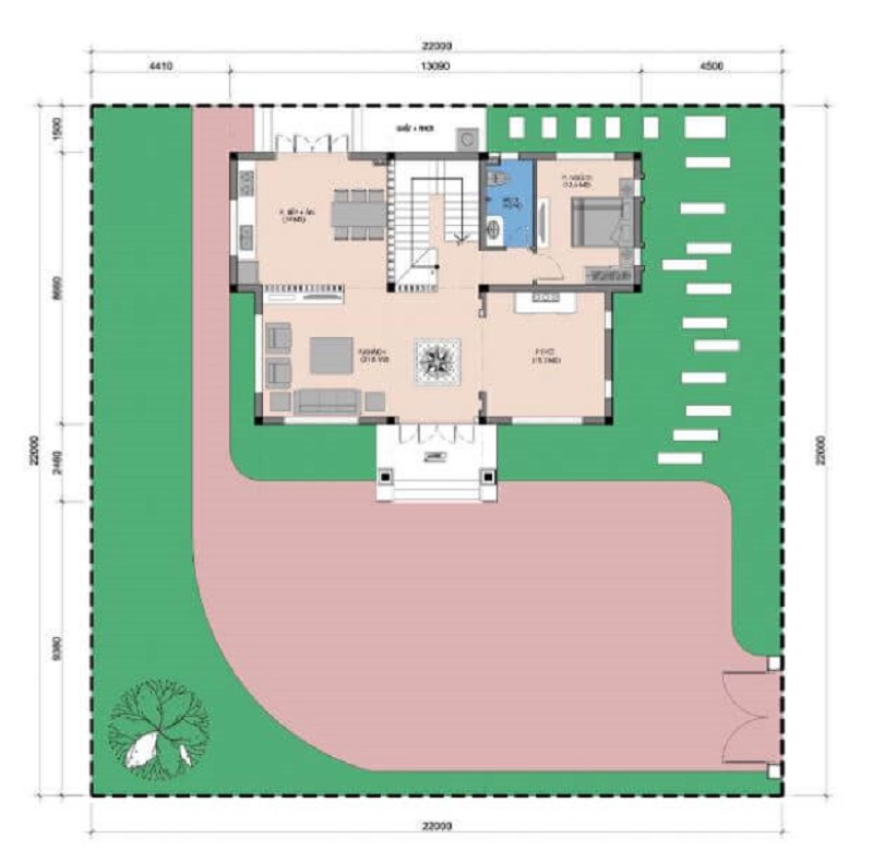 mẫu nhà vuông hai tầng mái Nhật