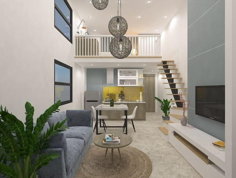 nhà gác lửng 3 phòng ngủ