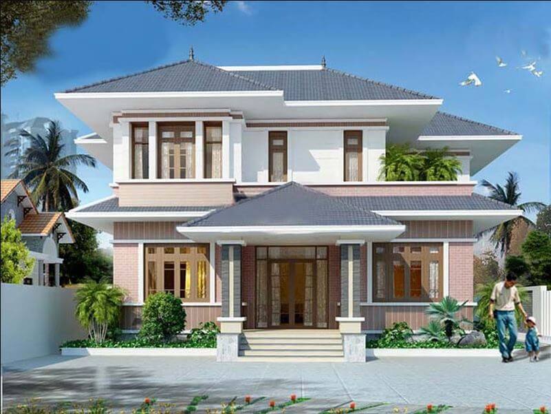 nhà hai tầng mái Nhật