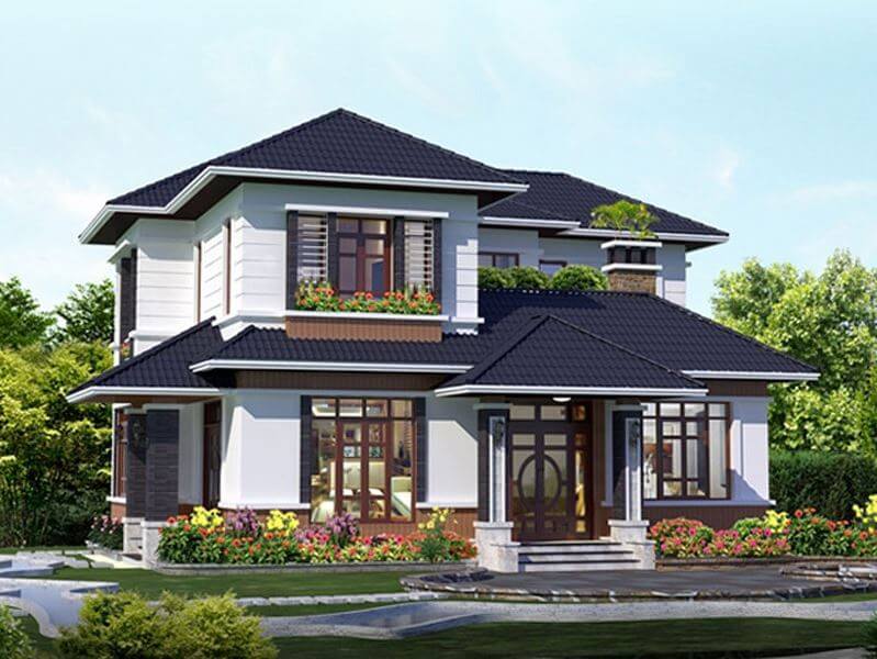 nhà hai tầng mái Nhật