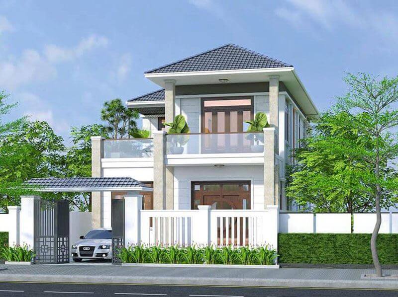 nhà hai tầng mái Nhật