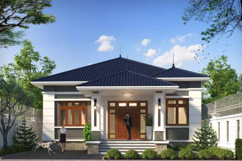 nhà mái nhật 1 tầng 3 phòng ngủ