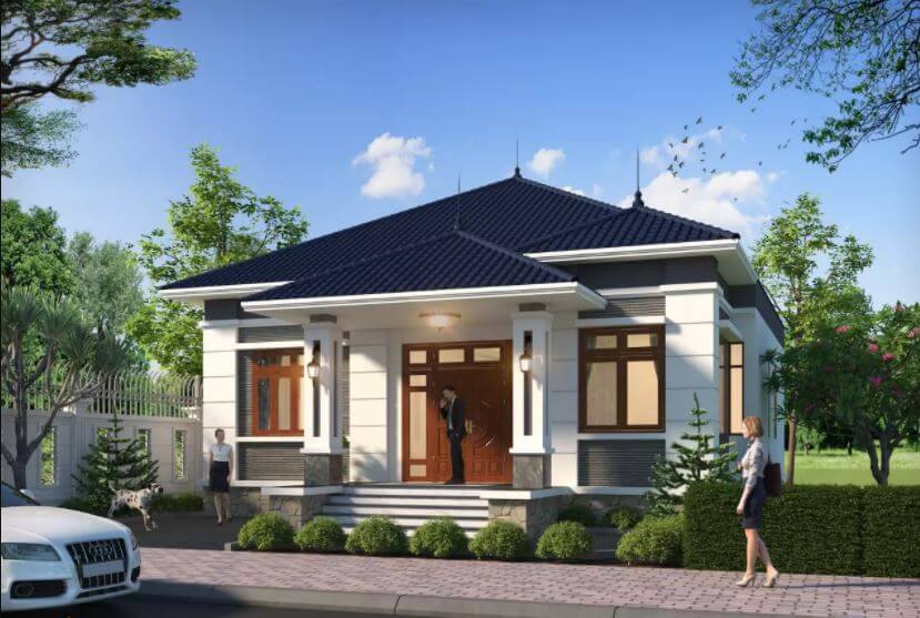 nhà mái nhật 1 tầng 3 phòng ngủ