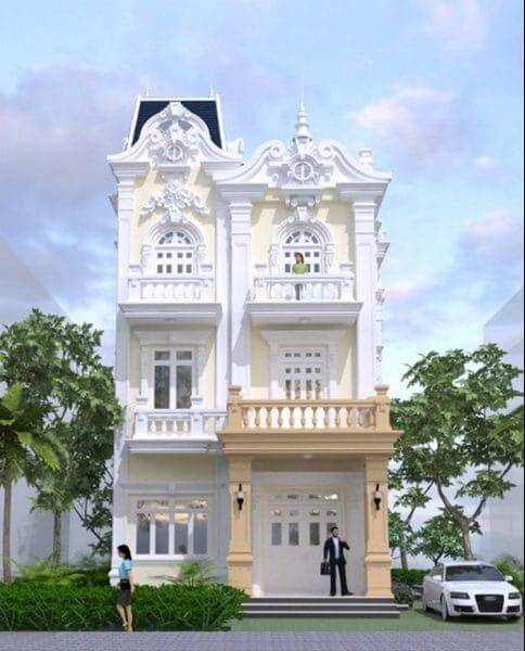 nhà ống 3 tầng kiểu pháp hiện đại