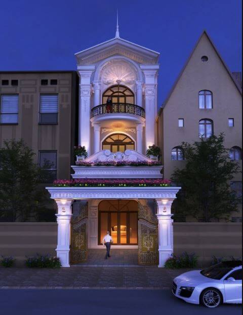 nhà ống 3 tầng kiểu pháp hiện đại