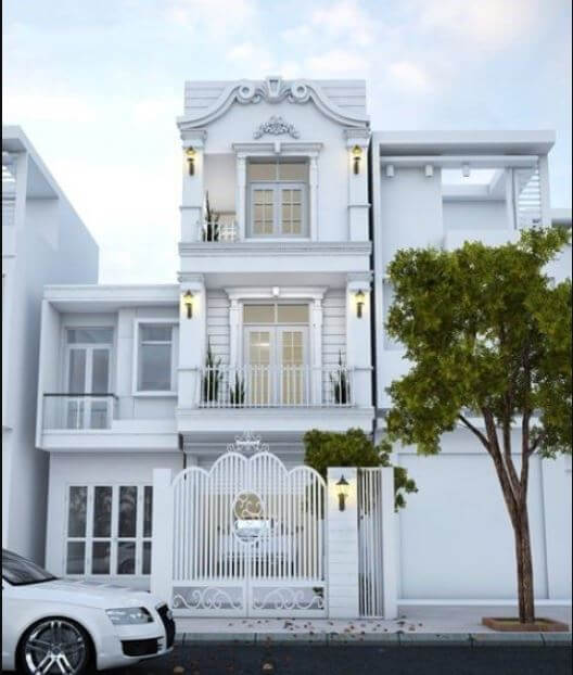 nhà ống 3 tầng kiểu pháp hiện đại