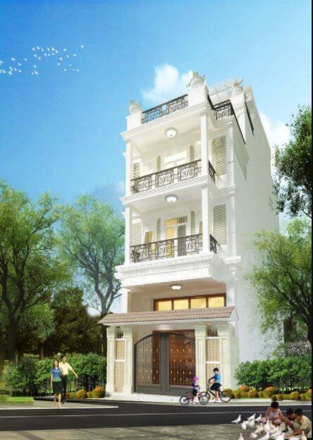 nhà ống 3 tầng kiểu pháp hiện đại