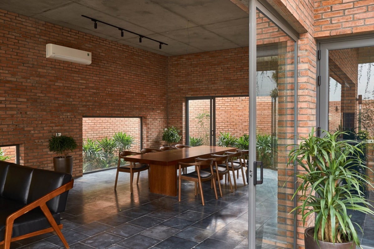 nhà vườn gạch mộc