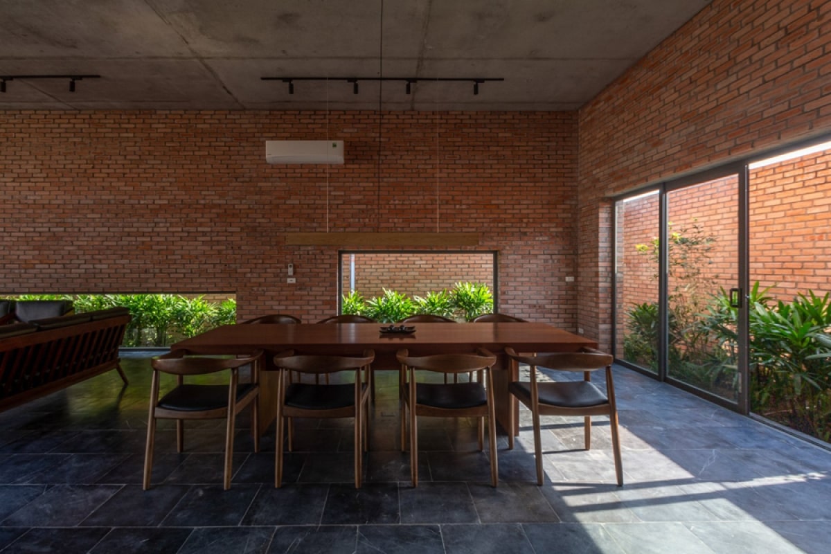 nhà vườn gạch mộc