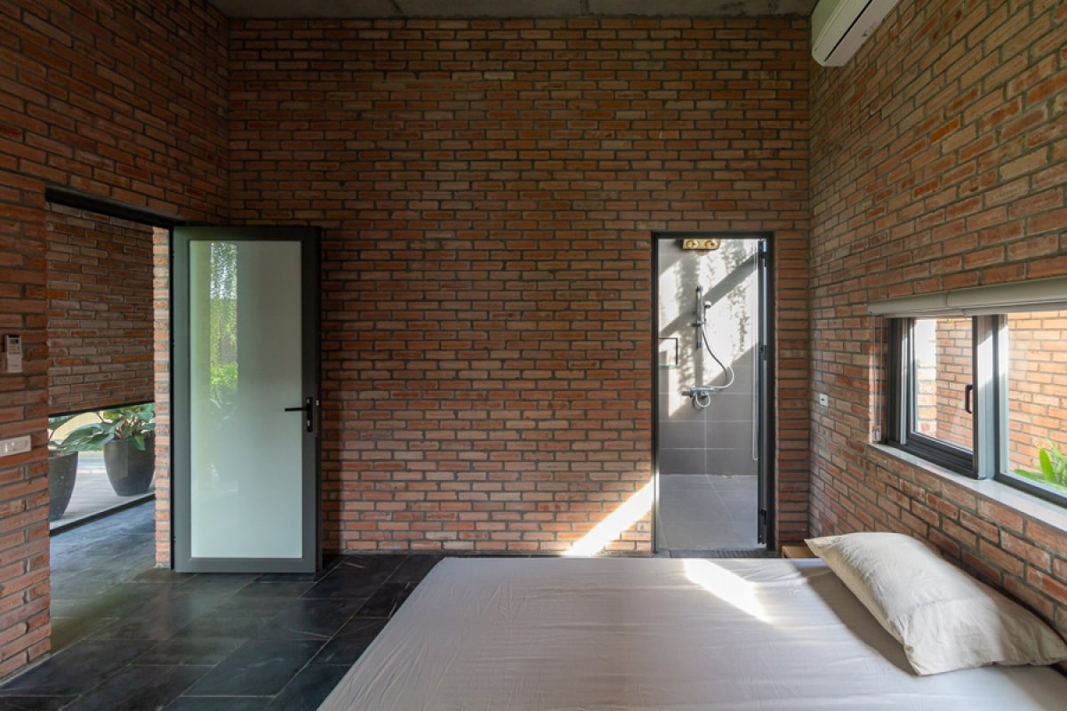 nhà vườn gạch mộc