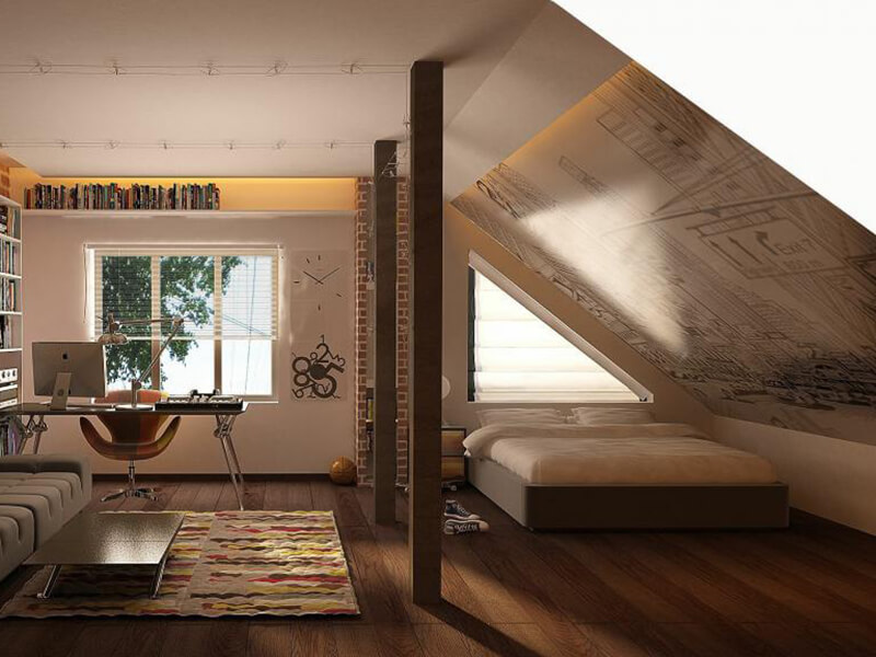 phòng gác mái đẹp