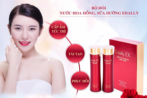 Set nước hoa hồng sữa dưỡng Edally Ex Quốc tế