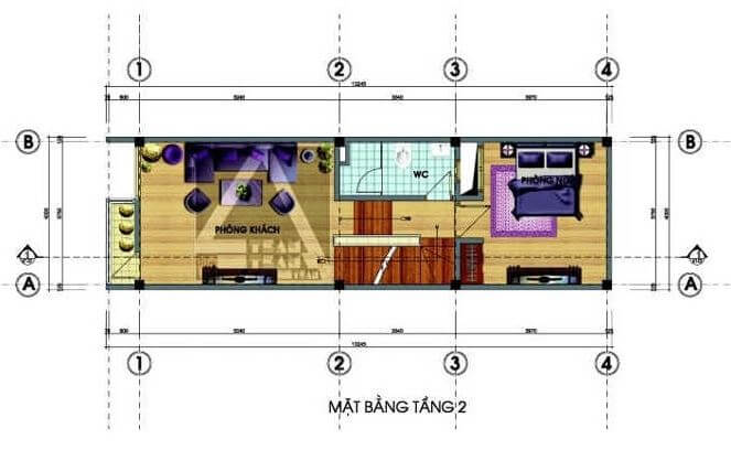 thiết kế nhà nhỏ 20m2 4 tầng