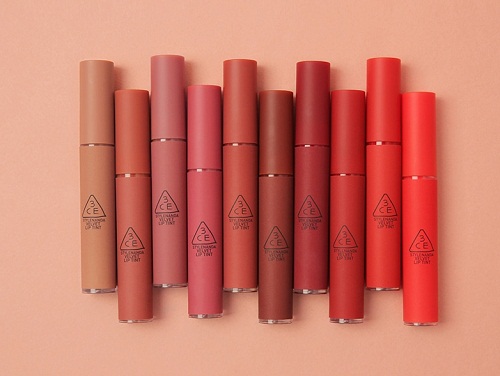 bảng màu son kem 3ce velvet lip tint 
