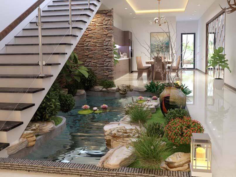 trang trí gầm cầu thang đơn giản