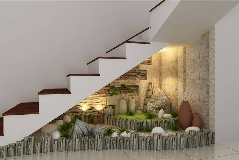 trang trí gầm cầu thang đơn giản