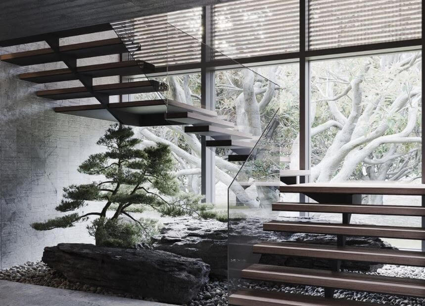 trang trí gầm cầu thang đơn giản