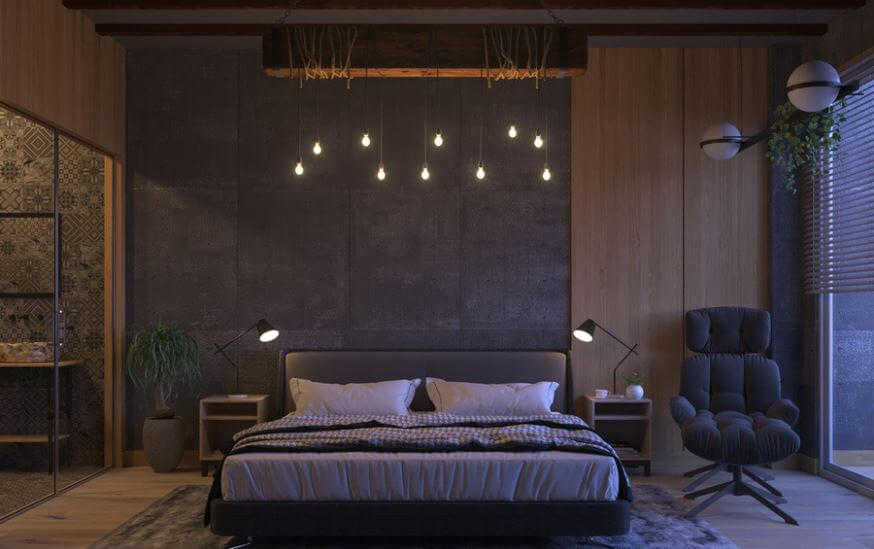 trang trí phòng ngủ màu đen