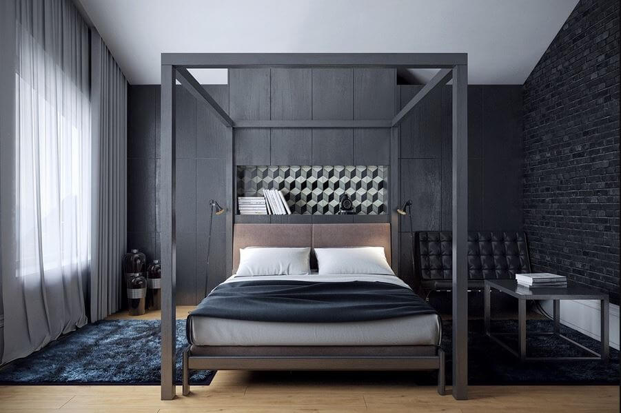 trang trí phòng ngủ màu đen