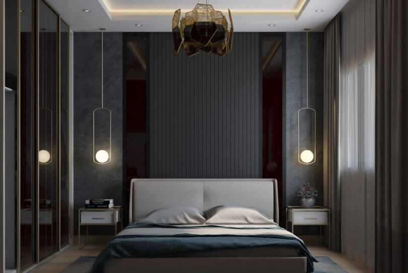 trang trí phòng ngủ màu đen